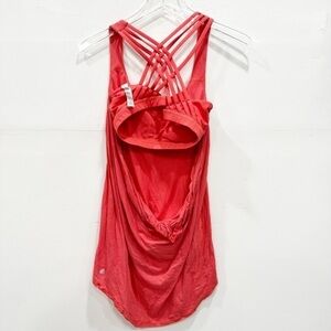 Lululemon Striped Built-In Bra Tank Top Open Back Flowy Back Size 8